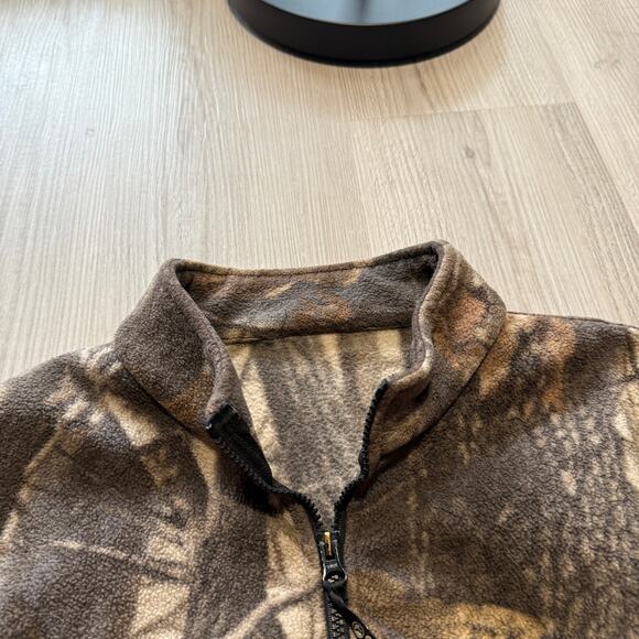 Men's Guide Series Brown Camo Camouflage Fleece Zip Up Hunting Vest Sz Large L - Picture 4 of 6